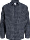 Jack & Jones Overhemd Geruit Lange Mouw Katoen Regular Fit Mannen M Navy Blazer