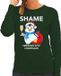 Bellatio Decorations Pinguin Kerst sweater / kersttrui Shame penguins with champagne groen voor dames - Kerstkleding / Christmas outfit XXL