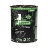 catz finefood Purrrr Eend monoprotein kattenvoer nat N° 115, voor voedingsgevoelige katten, 70% vleesaandeel, 6 x 400 g blik