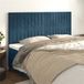 vidaXL Têtes de Lit Meubles de Chambre à Coucher Accessoires de Lit Simple Têtes de Cadre de Lit Intérieur Bleu Foncé 100x5x78/88 cm Velours