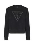 Guess Women's NEW CN BASIC DRIEHOEK SWEATSHIRT Jet Zwart