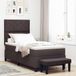 Maison Exclusive - Lit boxspring avec tête de lit, marron foncé, 100 x 200 cm, tissu