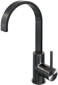 Brauer Gunmetal Carving Hoge Opbouw Wastafelmengkraan met Draaibare Platte Uitloop Model A Gunmetal Geborsteld PVD