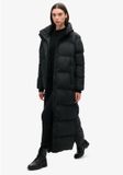 Superdry Maxi Lange Pufferjas Dames Zwart