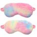 Masque de sommeil Bol Pluche - Fausse fourrure douce et confortable - Tie-dye - Arc-en-ciel
