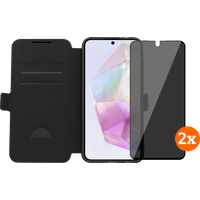 BlueBuilt Samsung Galaxy A36 Book Case Zwart + Privacy Filter Screenprotector Duo Pack