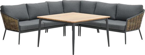 Garden Impressions San Vito lounge dining set 4-delig - donker grijs