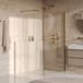 Brauer Oblivion - Inloopdouche - Helder Glas - 120 x 200 cm - met Zijwand 30 cm - incl. Glascoating - PVD Goud Geborsteld