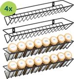 XIVADA Kruidenrek Ophangbaar - Muur - Metaal - Zwart - Set van 4