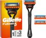 Gillette Fusion5 Scheerapparaat voor heren, 1 Gillette-scheerapparaat, 3 navulmesjes, met Lubrastrip voor een grondige scheerbeurt
