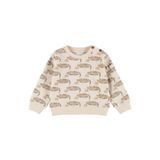 Dirkje rechtvallende sweater met print - beige