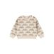 Dirkje rechtvallende sweater met print - beige