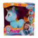 Giochi Preziosi Emotion Pets Shiny Pluche dier, eenhoorn, interactief pluche dier met borstel en 2 kleurrijke sluitingen, lichtblauw en regenboogkleur