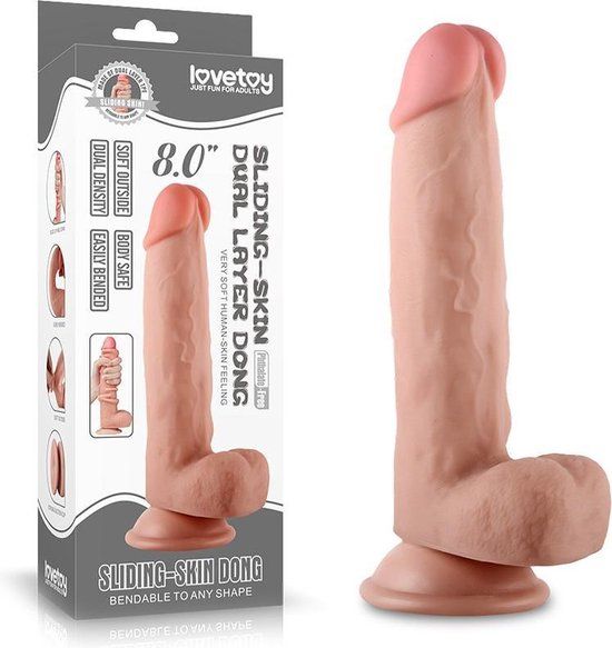 LoveToy - 8 inch Sliding Skin Dildo