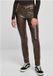 Urban Classics Mid Waist Synthetic Leather Pantalon jambes droites Femme W28 Marron
