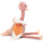 Les Deglingos Knuffel Struisvogel Beige 35 Cm