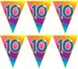 Merkloos / Sans marque Espa Nv Verjaardag thema 10 jaar - 5x stuks - feest vlaggenlijn - 5 meter - Feestartikelen/versiering - kunststof