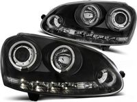 Viking Choice Volkswagen Golf 5 Koplampen Dual Halo Rims Angel Eyes Zwart