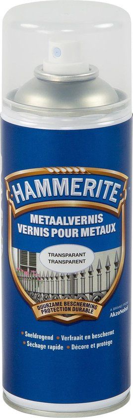Hammerite Metaalvernis Spray - Transparant - 0.4L - Hoogglans - Voor Metaal - Buiten