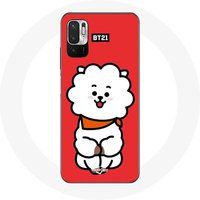 Xiaomi Redmi Note 10T 5G BTS Bangtan Boys BT21 RJ van Jin Rode Achtergrond Maniacase