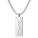 Mendes Zilverkleurige Heren Ketting met Rechthoekige Hanger in Edelstaal
