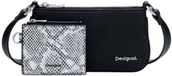 Desigual Schoudertas Delta Leda Black Snake Mone Mariona Crossbody Bag Zwart