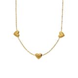Lucardi Dames Stalen goldplated ketting harten - Ketting - Staal - Goudkleurig - 47 cm