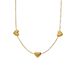 Lucardi Dames Stalen goldplated ketting harten - Ketting - Staal - Goudkleurig - 47 cm