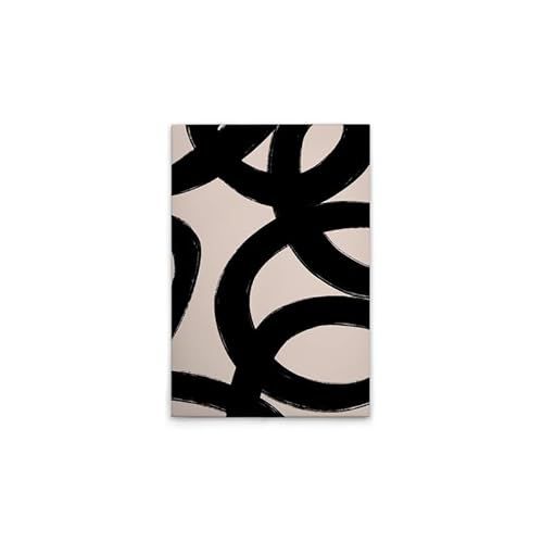 A.S. Création Canvas Minimalistisch Zwart Beige - Muurschildering in Crème, Zwart - 50 x 75 cm - DD132612