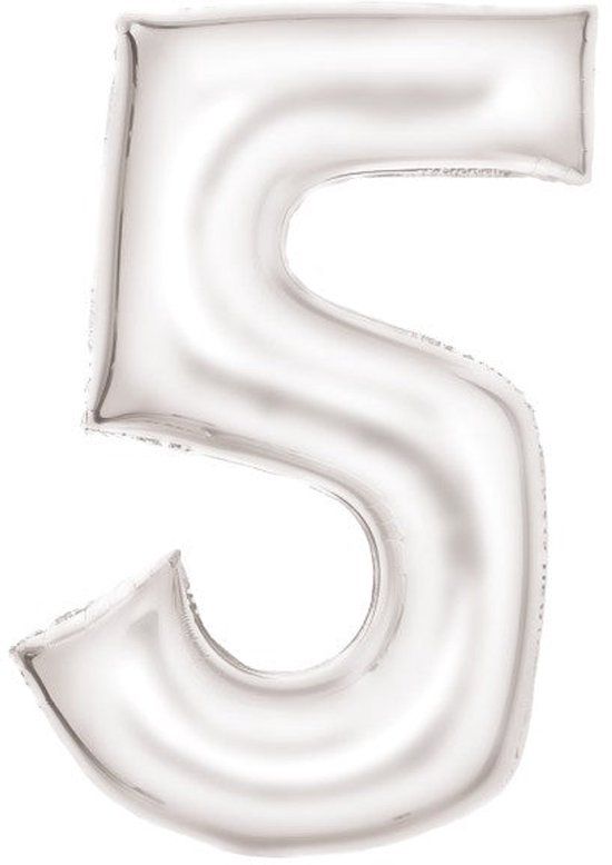 Groot Riethmüller Europe GmbH Folieballon 86cm cijfer 5 Silk White