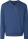 maerz muenchen MAERZ Classic Fit heren trui met V-hals wol - middenblauw