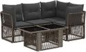 vidaXL Tuinbank - Set - 5 - st - Grijs - poly - rattan