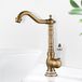 Unyqoos® Robinet de salle de bain classique haut avec bec pivotant à 360 degrés et finition laiton antique