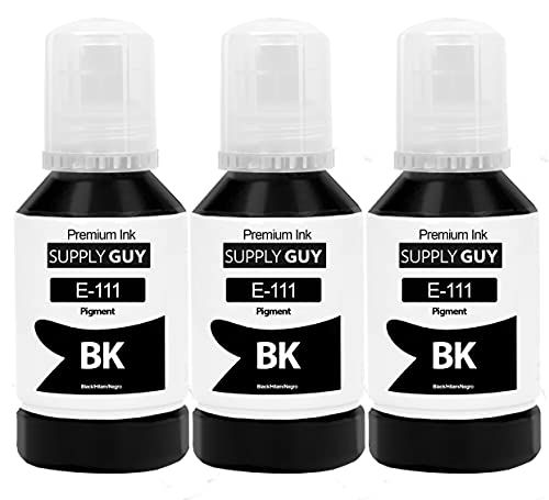 SupplyGuy 3x Inkt compatibel met Epson 111 Zwart voor Ecotank ET-M1100 ET-M1120 ET-M1140 ET-M1170 ET-M1180 ET-M2120 ET-M2170 ET-M3100 Series ET-M3140 ET-M3170 ET-M3180 WORKFORCE ST-M1000 ST-M3000
