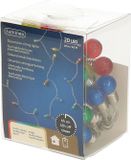 Lumineo Guirlande lumineuse à piles colorée 190 cm 20 ampoules côtelées - Guirlande lumineuse LED pour intérieur - Décoration de Noël