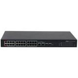 Dahua S4101-24ET2GF-360-C - Switch - Géré - 24 x 10/100 (PoE) + 2 x 10/100/1000 (uplink) + 2 x Gigabit SFP (uplink) - bureau, montage en rack - PoE Classe 2 (360 W)