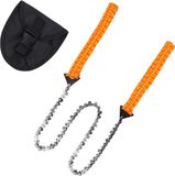 Merkloos Koolstofstaal handkettingzaag – Met riemtas, 65cm / 33 tanden, camping survival