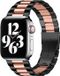 By Qubix - Stalen schakelband - Zwart met rosé goud - Geschikt voor Apple Watch 38mm / 40mm / 41mm / 42mm