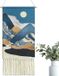 Ibenzoa® Blauw Geweven Boho Wandtapijt met Maan en Berg Motief