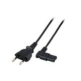 ACT Netsnoer Euro male - C7 female (haaks links/rechts) zwart 3 m