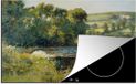 Merkloos KitchenYeah® Inductie beschermer 77x51 cm - Rivieroever - schilderij van Edward Mitchell Bannister - Inductie kookplaat accessoire