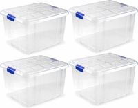 Plasticforte bac de rangement avec couvercle - 8x - 25 litres - Transparent - Plastique