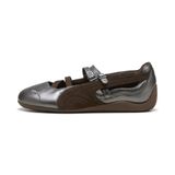 PUMA Ballerina met riempjes 'Speedcat Lux' bruin / zilver