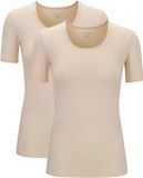 FALKE Daily Comfort Multipack Round Neck ademend katoen top van onderlaag dames beige - maat S