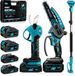 Trimmex® Mini kettingzaag + Elektrische snoeischaar + Telescopische steel - 3 in 1 set - Incl. 4 Accu's - Snoeien bundel
