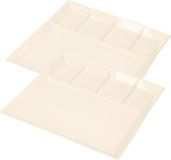 Svenska Living Vakjesbord - 12x stuks - 5-vaks - wit - bord met vakjes - fonduebord - gourmetbord - 24 cm