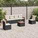 Maison Exclusive - Ensemble de jardin, 7 pièces, avec coussins, noir, en polyrotin