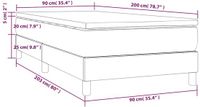 vidaXL Boxspring met matras stof donkerbruin 90x200 cm