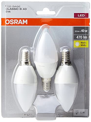 OSRAM Lamps OSRAM LED lamp | Lampvoet: E14 | Warm wit | 2700 K | 5,50 W | mat | LED BASE CLASSIC B [Energie-efficiëntieklasse A+]