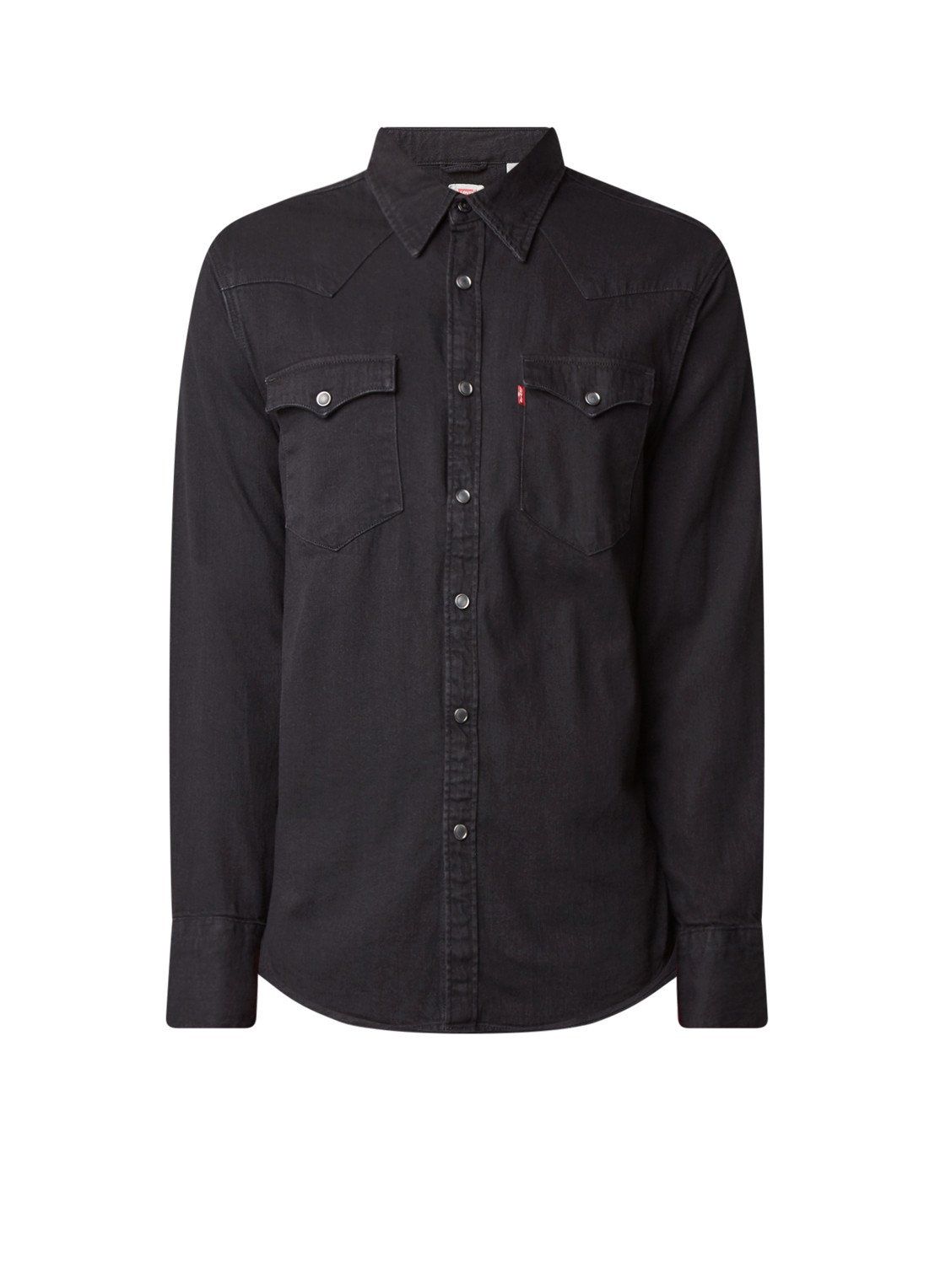 Levi's Barstow regular fit overhemd van denim met klepzakken
